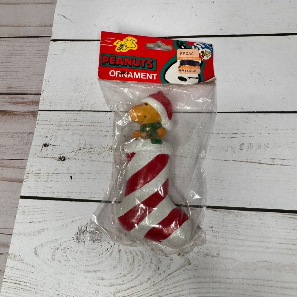 Woodstock in a Stocking Christmas‎ Ornament Kurt Adler 3 1/2" Peanuts Gang Vtg